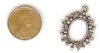 5 23x20mm Pewter Oval Frame Pendants